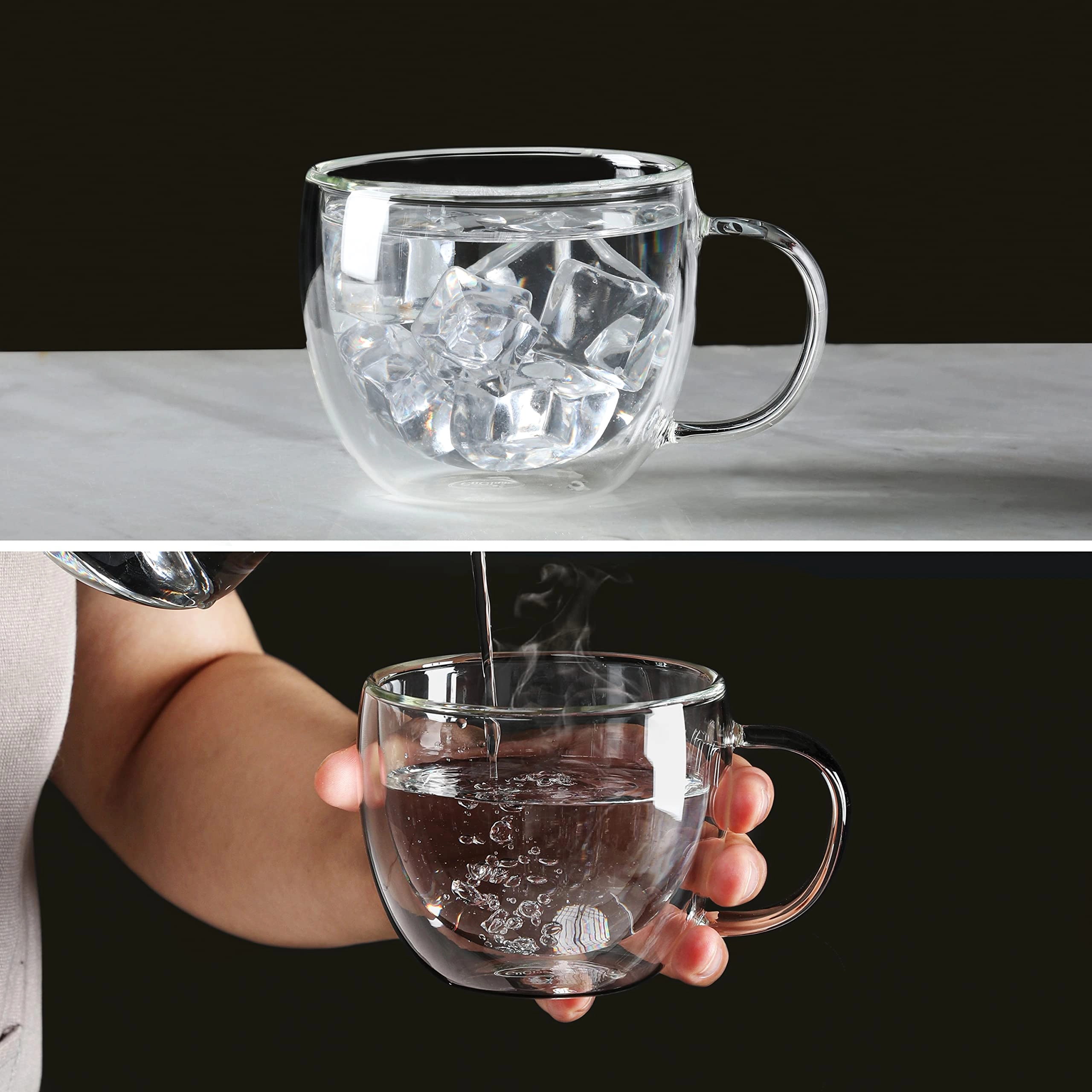 Glass Mug - 2 pcs - clear - 240 ml
