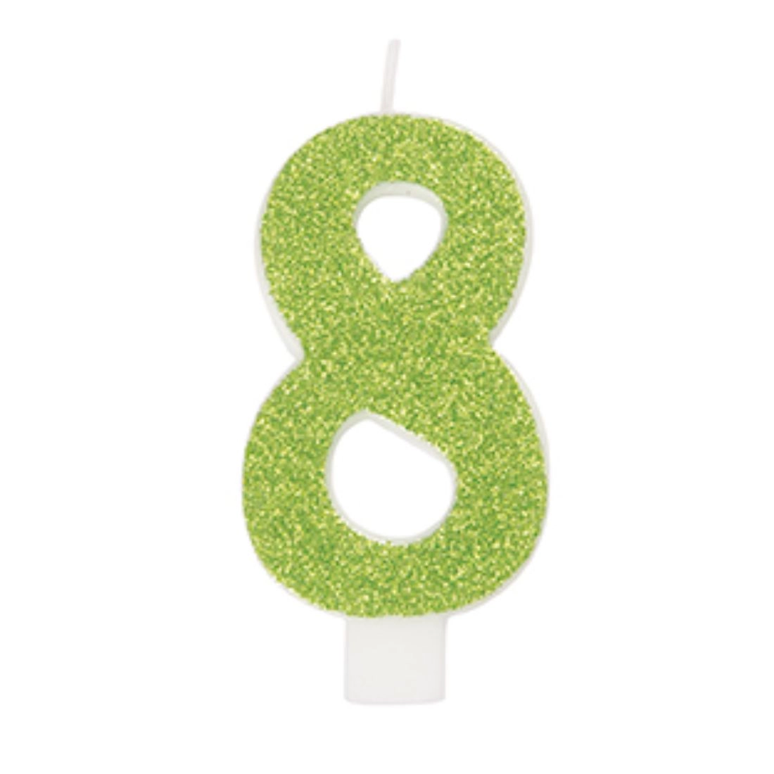 Number 8 Candle - Glitter One Side Printed