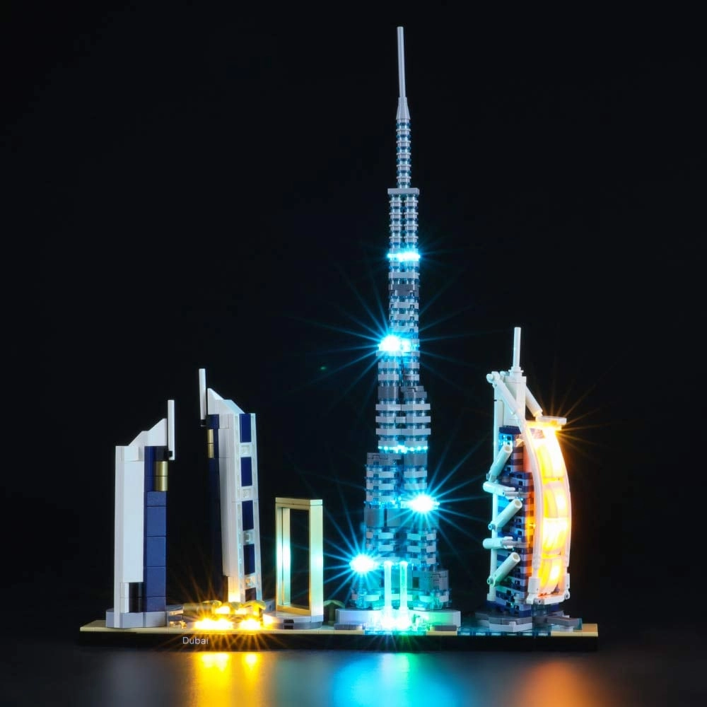 MZA STORES Led Lighting Kit for Architecture Dubai - Compatible with Lego 21052