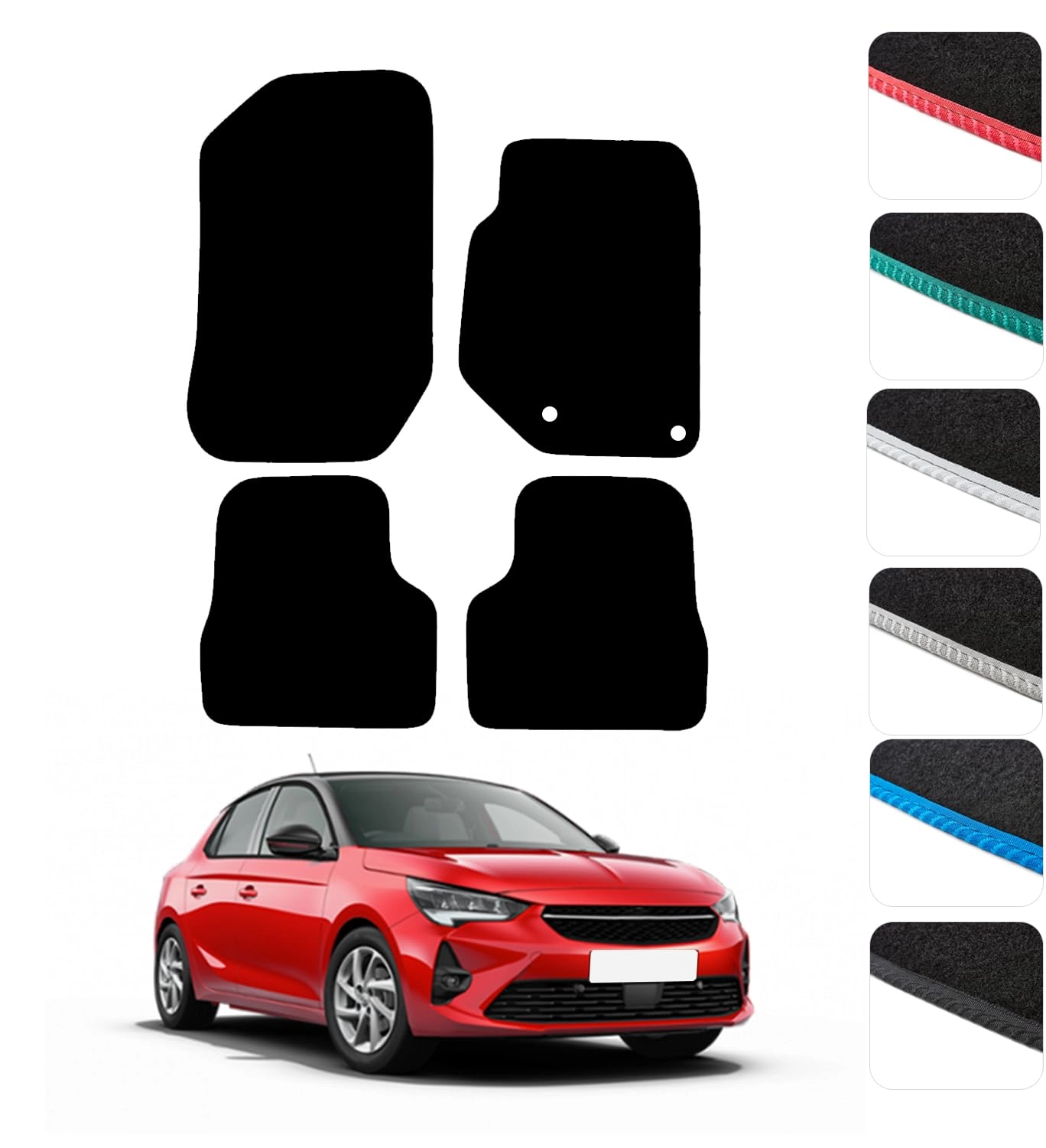 Car Floor Mats - Vauxhall Corsa F 2020 To Present Grey Edging