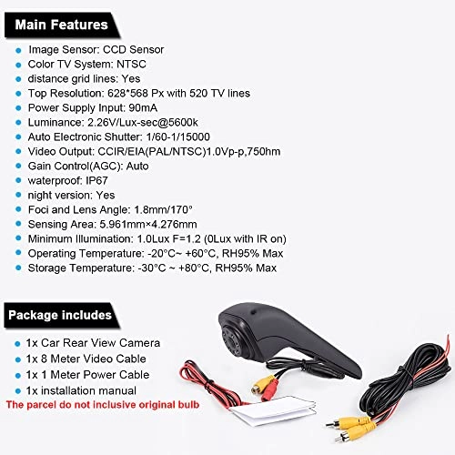 brake light camera - Night vision 1280 x 720 pixels