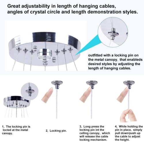 Crystal Ring Chandelier - Cool White (6000K-6500K)