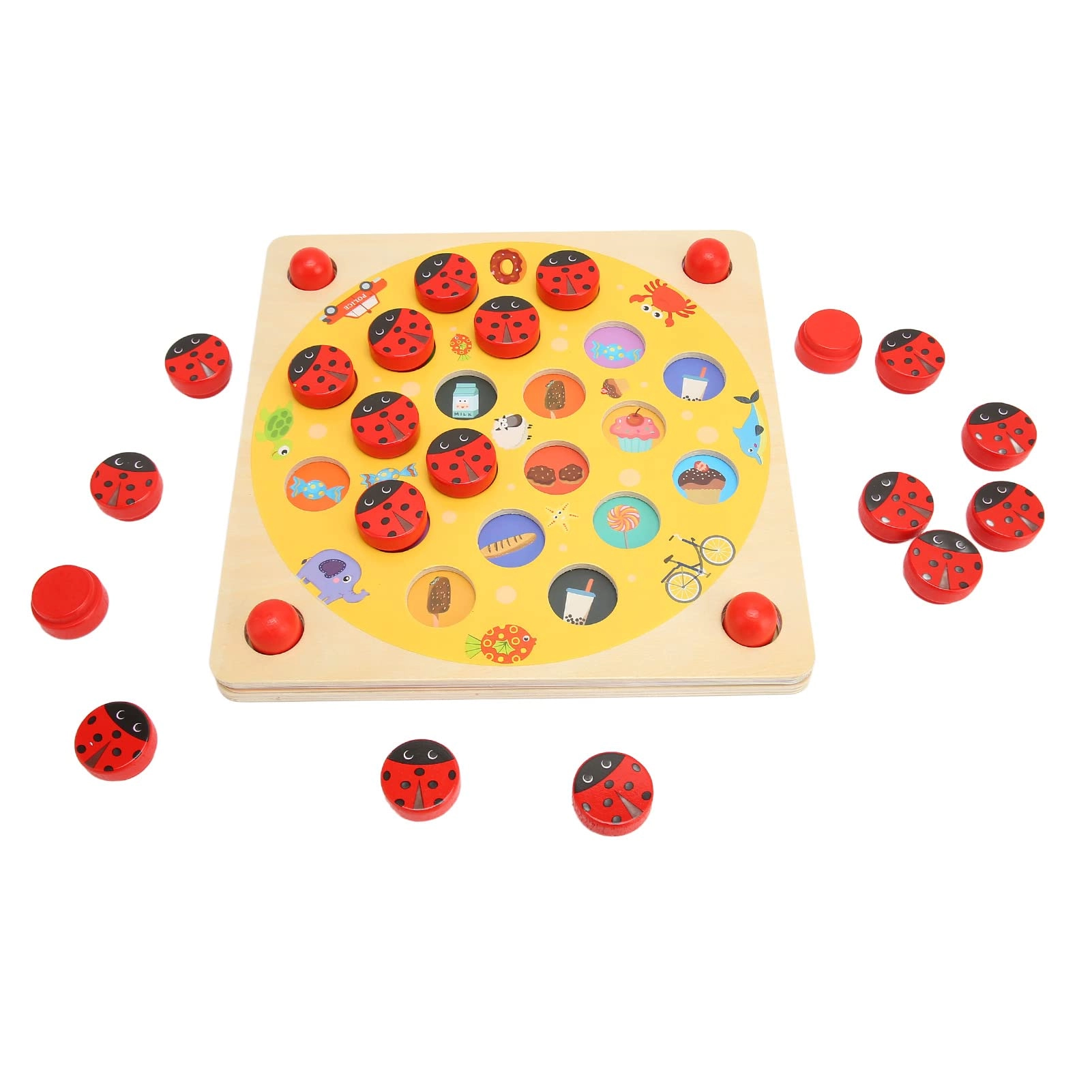 OKUHYU Ladybug Memory Game - 20pcs Basswood