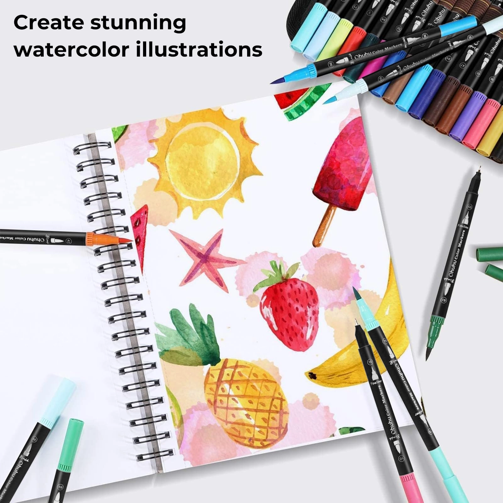 color markers - Black Dual Brush Fine Tip