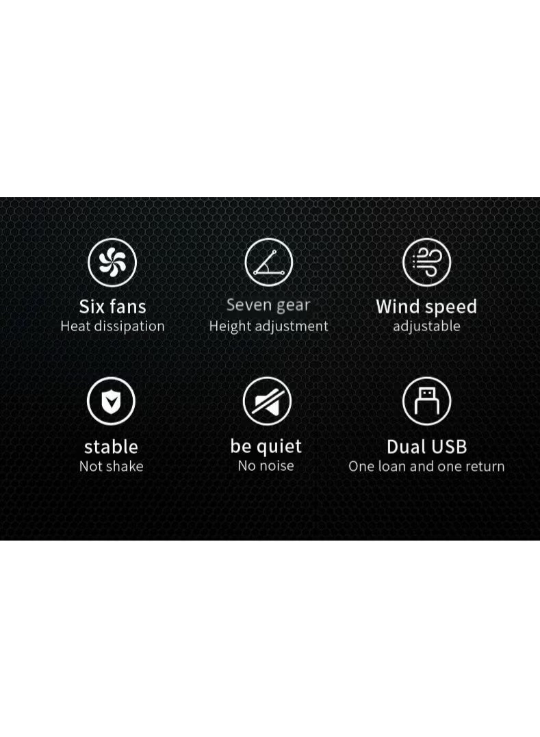 Laptop Cooling Pad - 6 fans 12-17 Inch