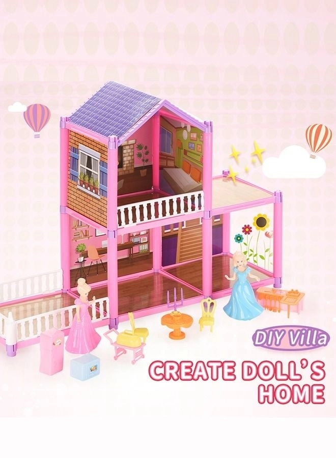 Arabest Miniature Dollhouse Kit - Handmade Castle Villa Educational