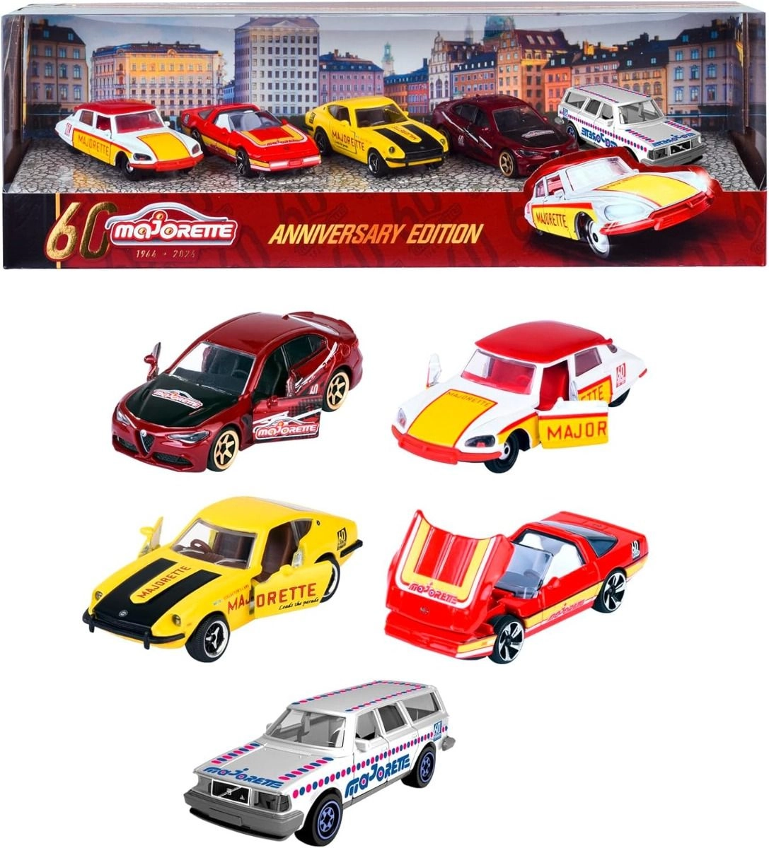 Majorette DS 21 + Datsun 260 Z + Volvo 240 GL + Corvette 1990 ZR-1 + Giulia - 5pcs