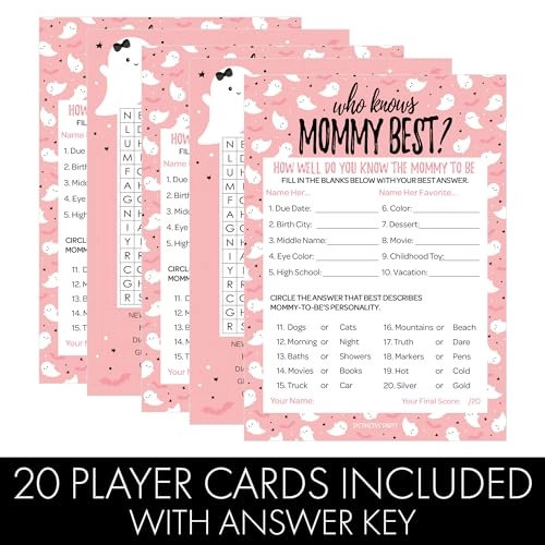 Pink Little Boo - 20 Player Cards Adult