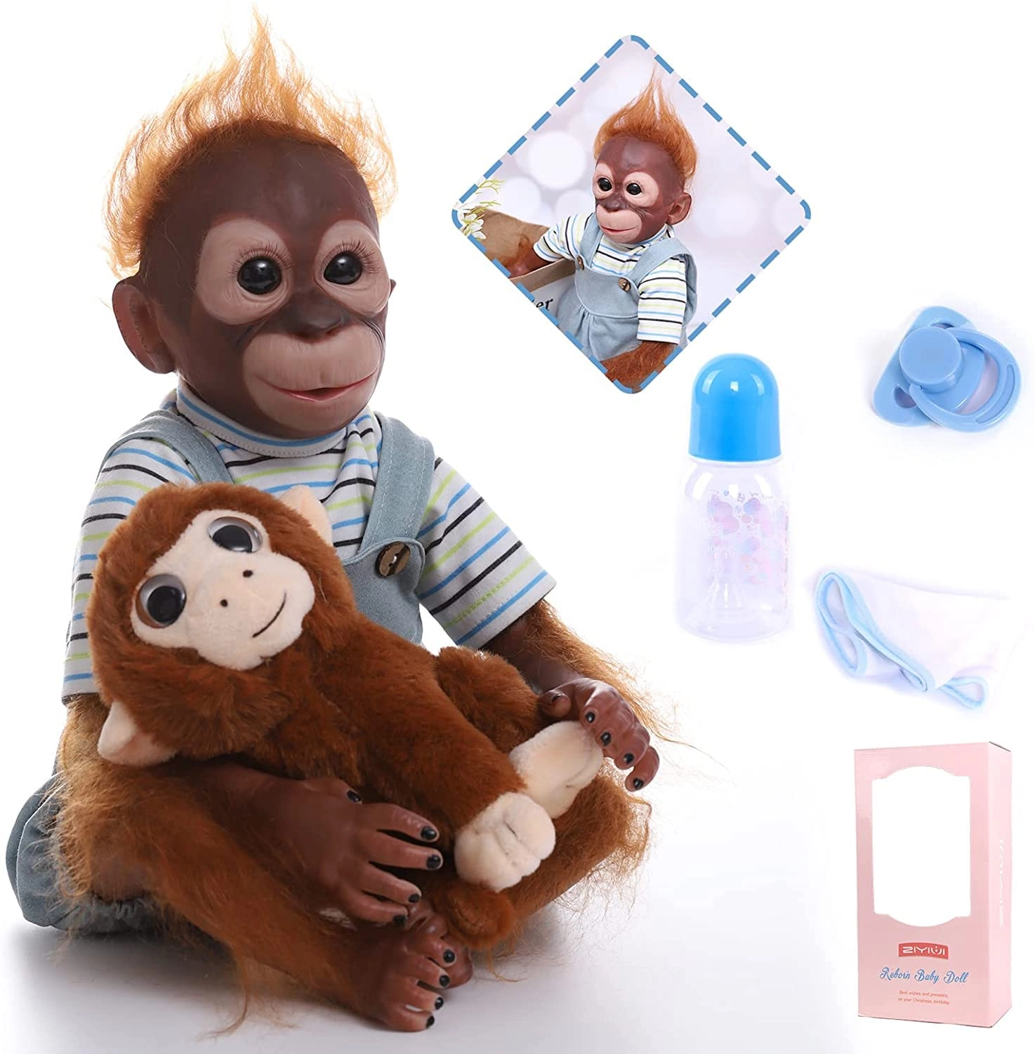 ZIYIUI Reborn Monkey Doll - 22 Inches 55 cm Silicone Ages 3+