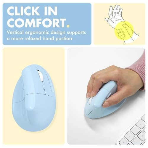 Vertical Ergonomic Mouse - 2.4G wireless receiver Bluetooth