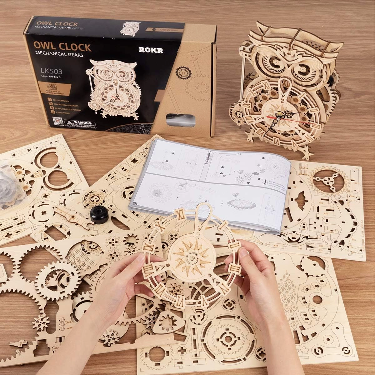 Owl Clock 3D Wooden Puzzle - 161 pcs