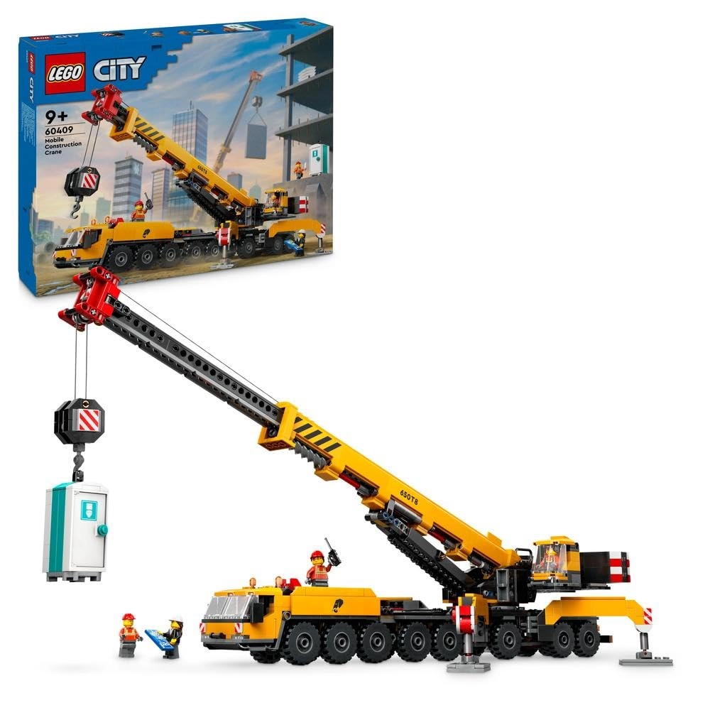City Mobile Construction Crane - 4 Minifigures Long Extendable Boom