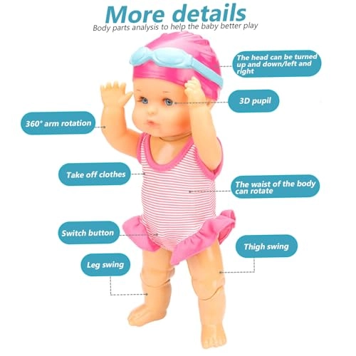 Swimming Baby Doll - 14x9x33cm Battery-Powered