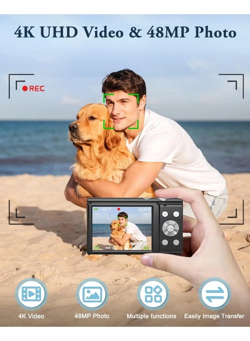 4K Vlogging Camera - 48MP 16X