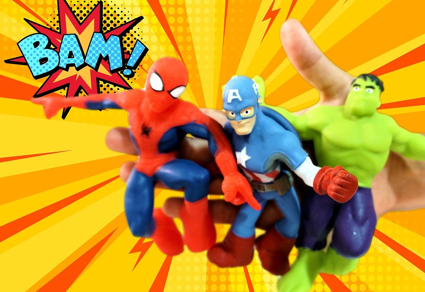 Marvel Avengers - Hulk + Captain America + Spiderman (TWM1) 3 pcs