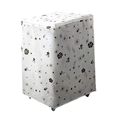 Washing Machine Dust Cover - 58*56*87cm Black Flowers