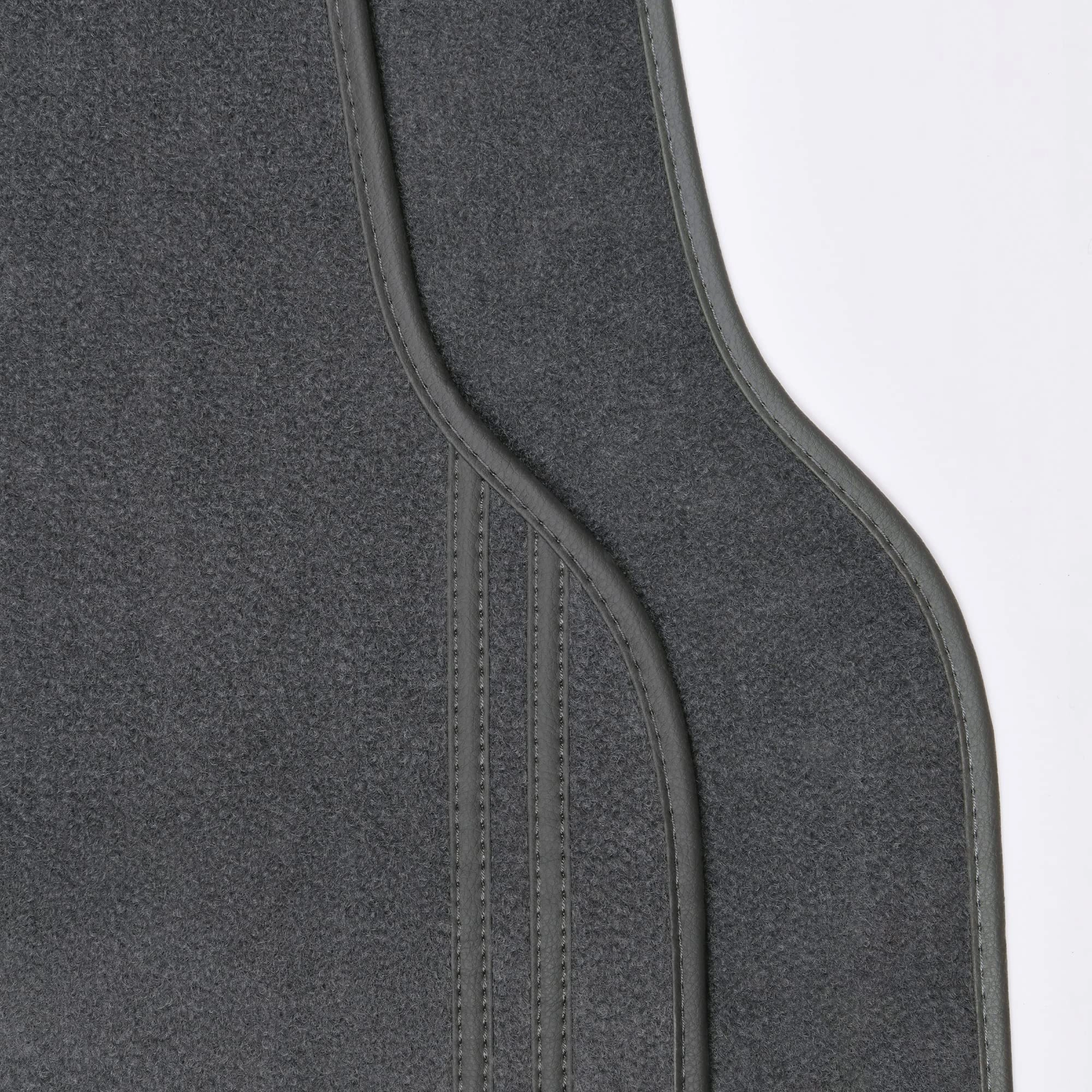 Faux Leather Car Mats - Blue Edge Universal Fit