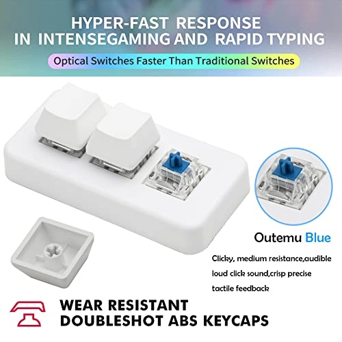 Mini USB Type C Wired 3 Key Mechanical Keypad - Wired/Wireless
