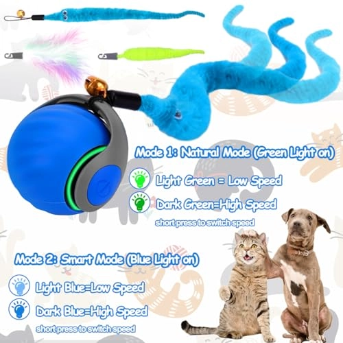 Cat Ball Toy - Self Rolling Rechargeable Motion Activated