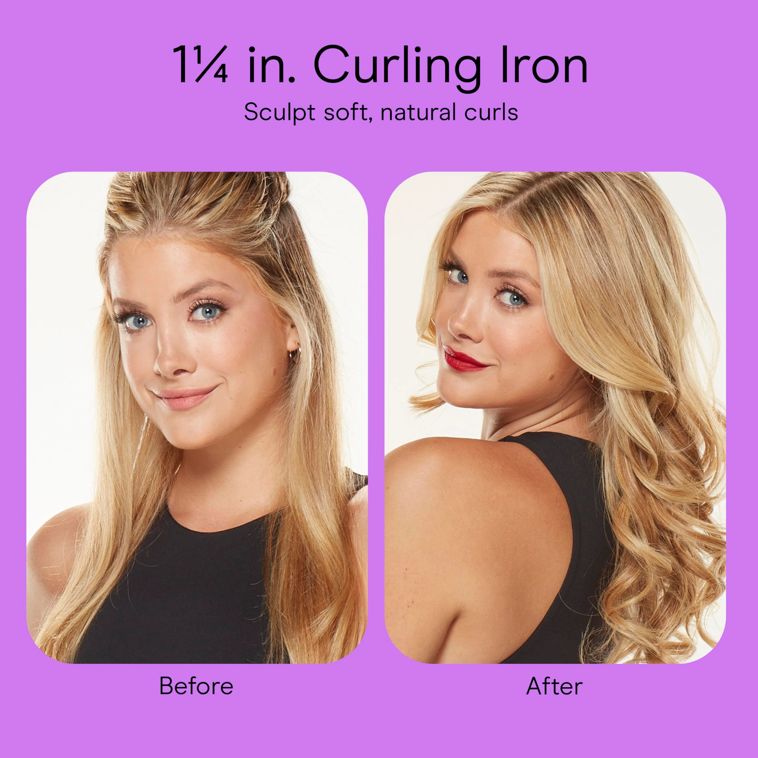 Double Ceramic Curling Iron - 1.25 Inch 30 Heat Settings