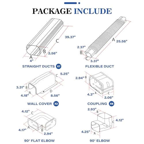 Mini Split Line Set Cover - fits for most central AC, ductless mini split air conditioners, and heat pumps of 7000 BTU, 9000 BTU, 12000 BTU, 18000 BTU, and 24000 BTU