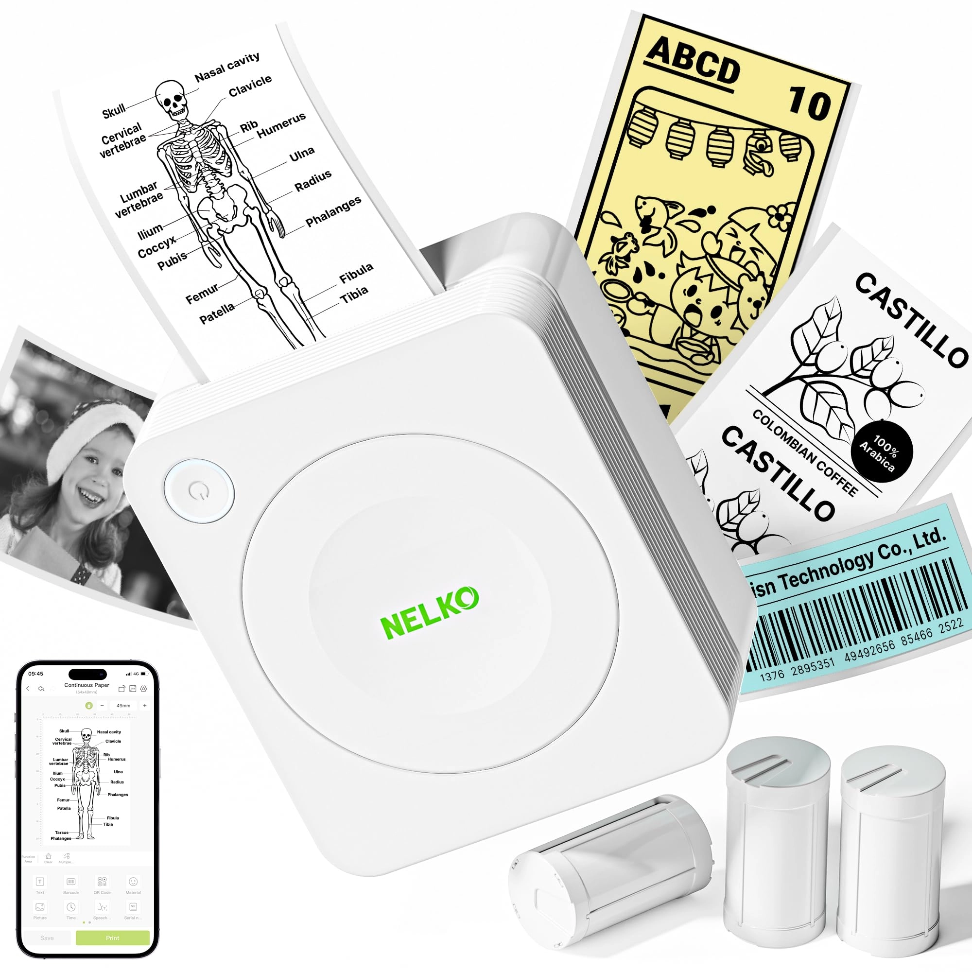 PM230 - Bluetooth 3 Rolls Paper WHITE