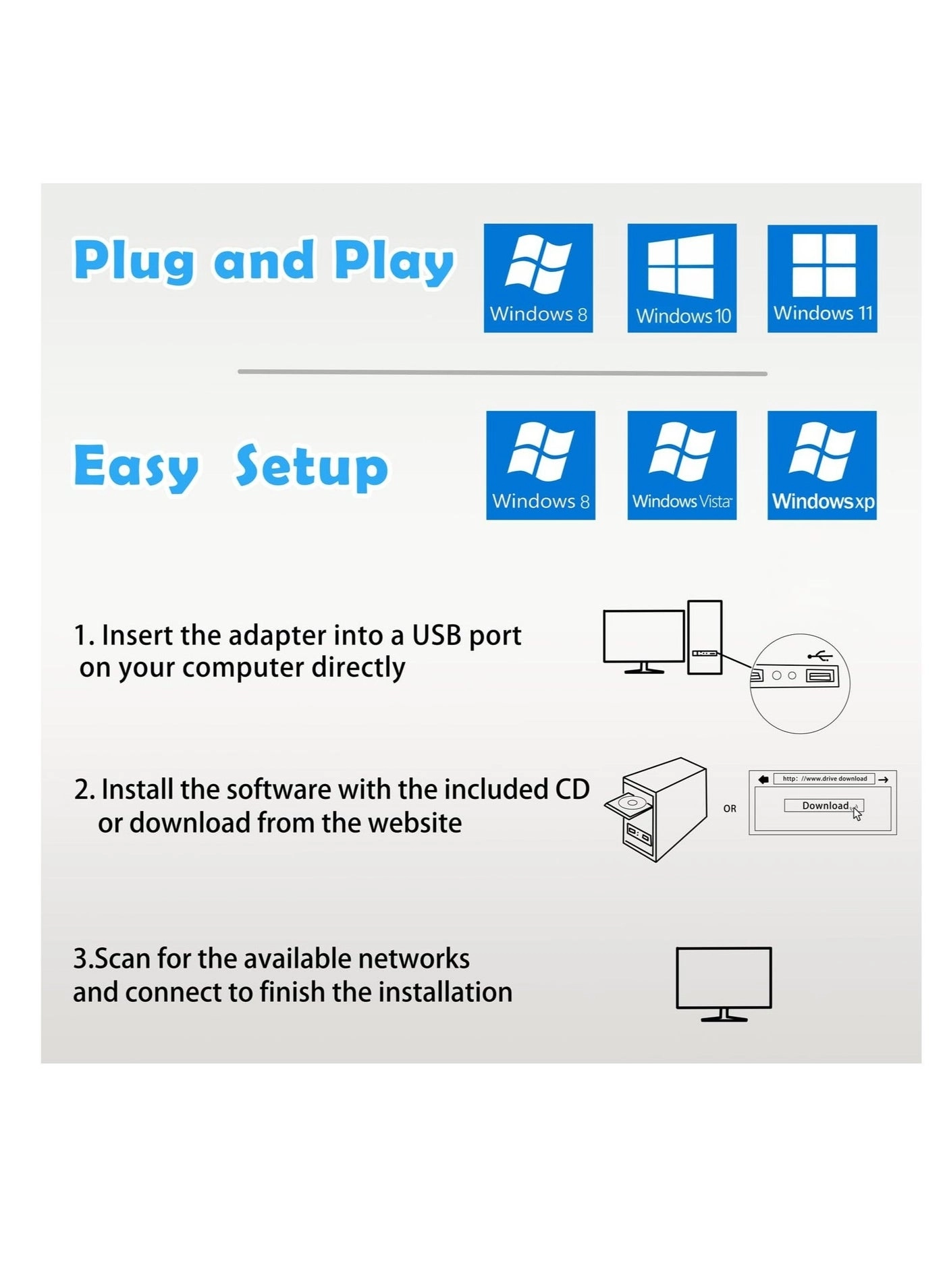 Wifi Dongle - Dual Band 5GHz 2.4GHz USB Wireless