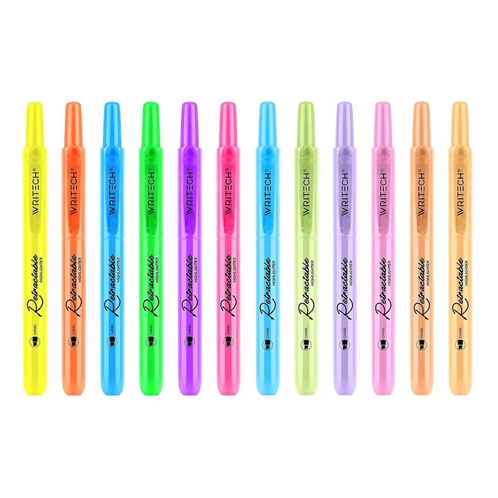 Carrefour Writech Retractable Highlighters - Assorted