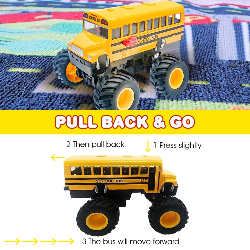 Pullback School Bus - 1:18 2 pcs