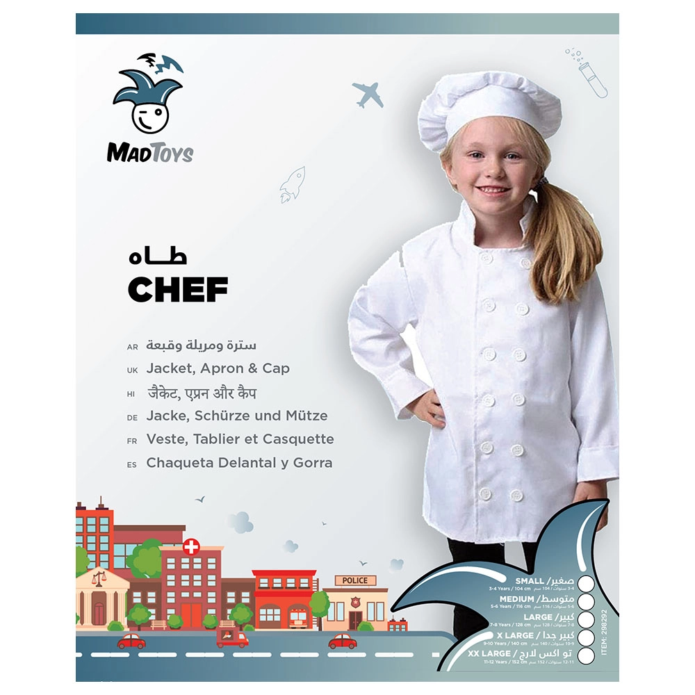 Chef Professions Costume - 3-4 Years