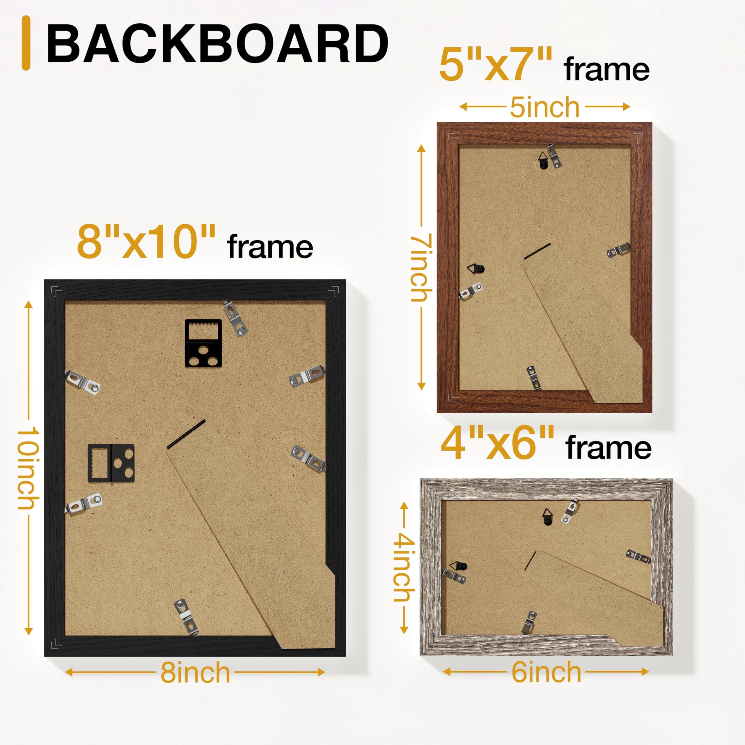 Picture Frames Set - 10 Pack Rustic Grey