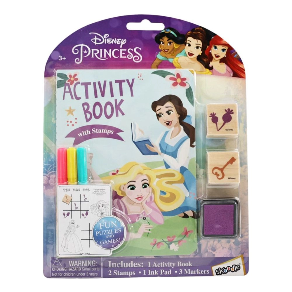SKOODLES Disney Princess Activity Book - Wooden Stampers