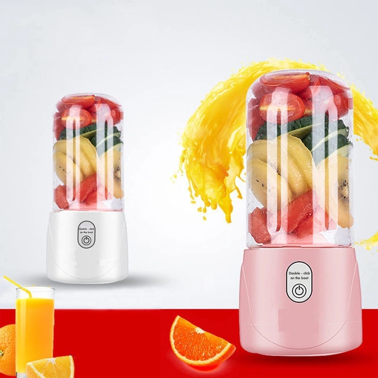 Juicer Portable Blender - USB Rechargeable 4 Blades 2000mAh