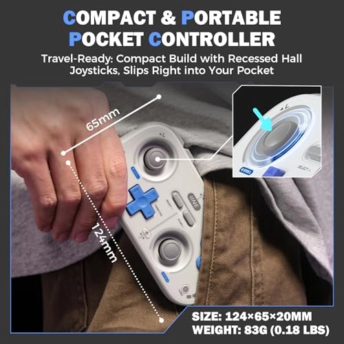 Retro Pocket Wireless Game Controller - Grey