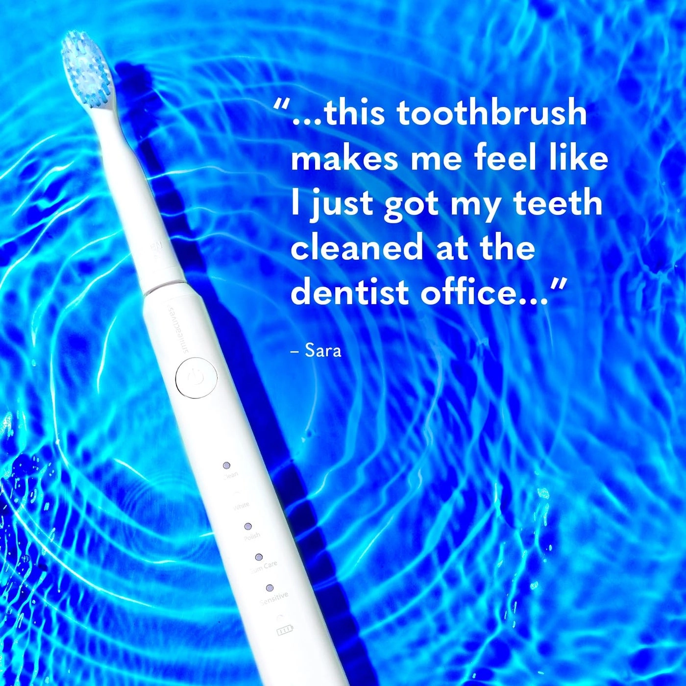 Vibrite Sonic Power Electric Toothbrush - Rechargeable Blue LED Multiple Brushing Modes
