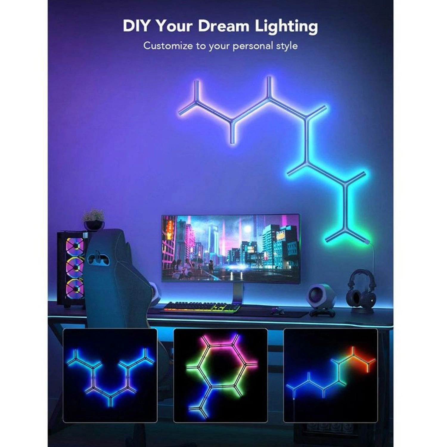 60905 Y Shape Light Panel - Mood Lighting Multicolour