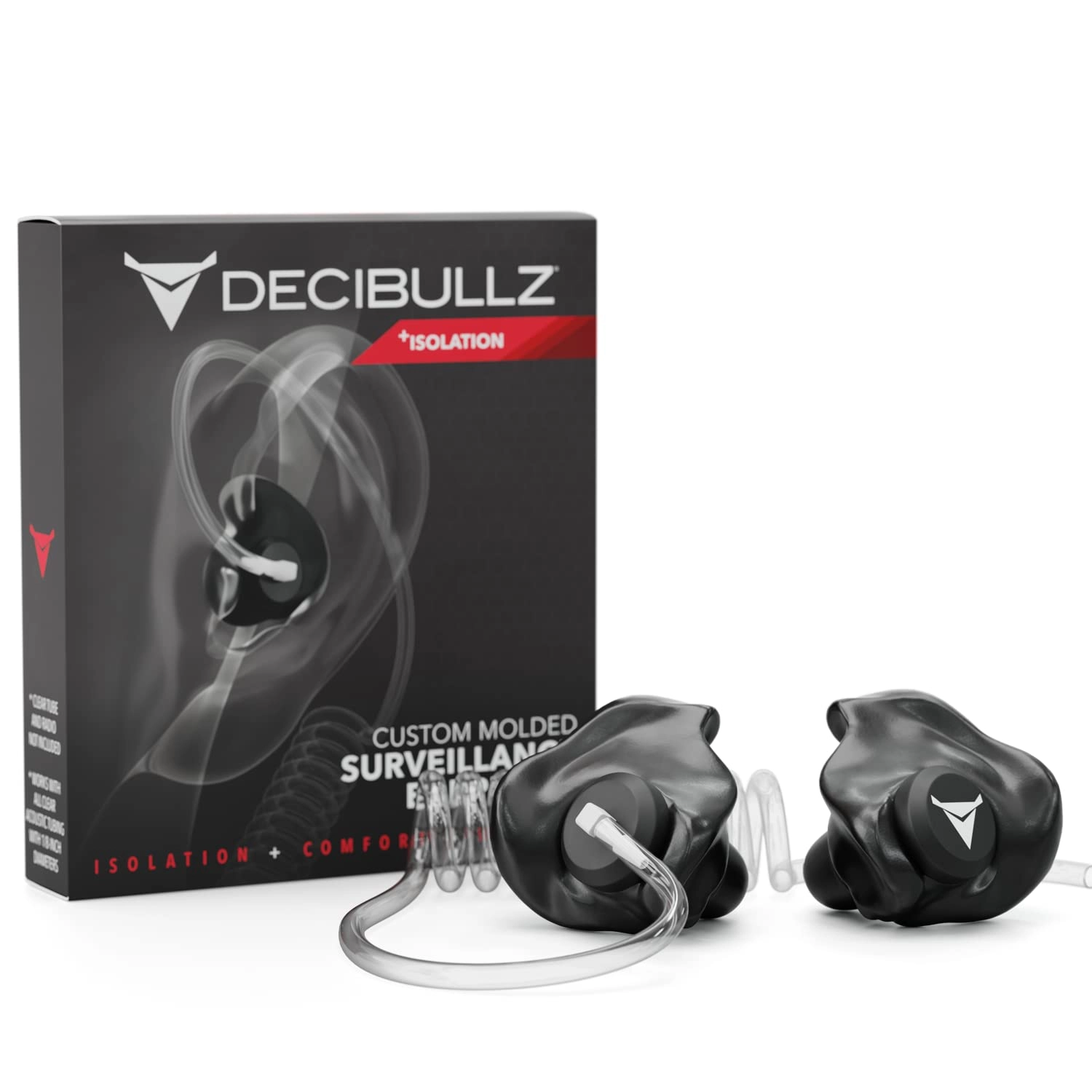 Decibullz Surveillance Earpieces - Isolation In Ear Clear