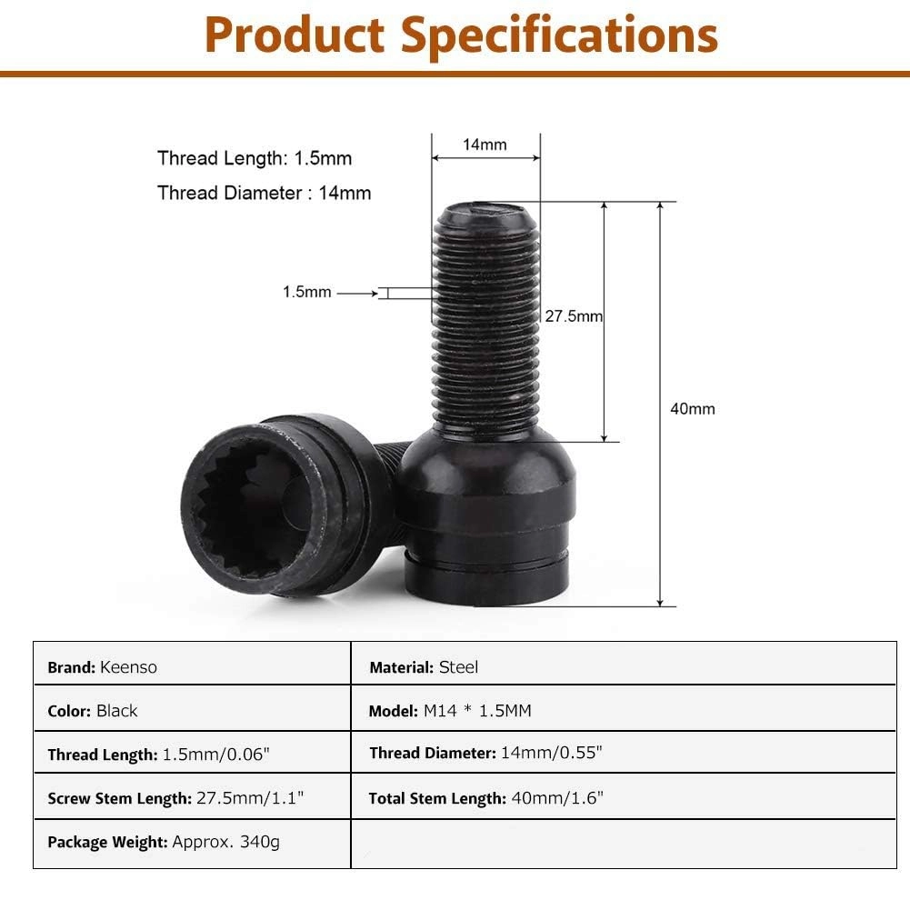 Locking Wheel Nut Set - M14 x 1.5