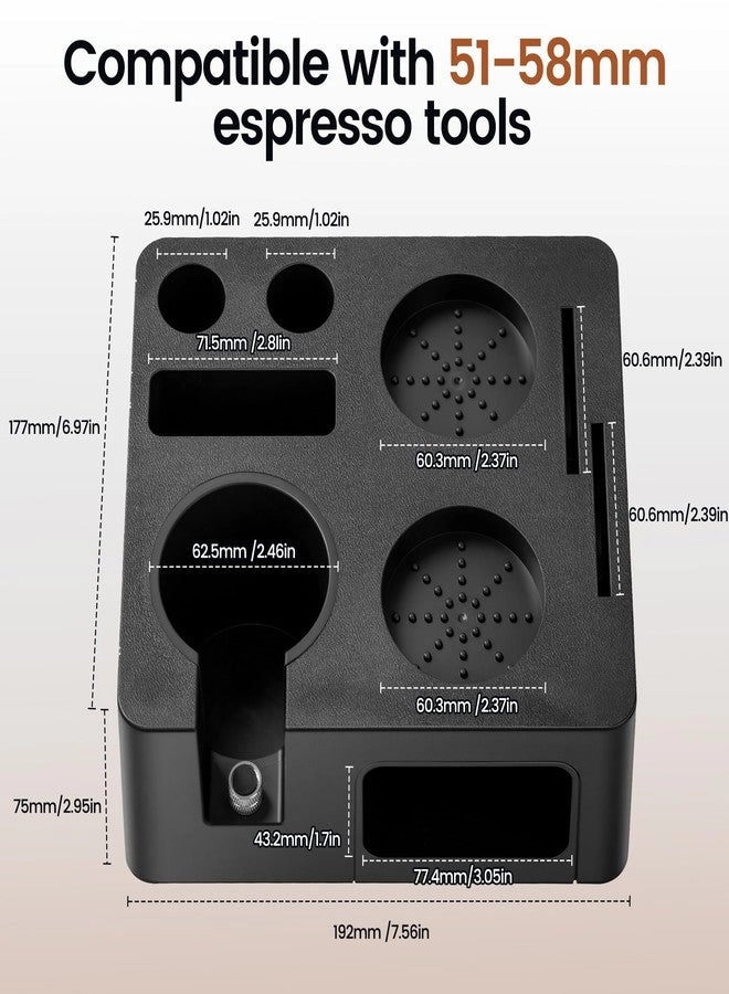 Espresso Accessories Kit + Compact Espresso Tamper Set - 54mm + Distributor + Bottomless Portafilter + Dosing Funnel + Station