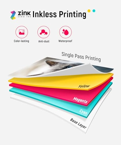 Photo Printer ZPP110 - 2x3 + ZINK Photo Paper - 50 Sheets