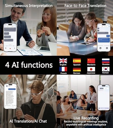 AI Smart Glasses - 116 Languages Bluetooth 5.4 UV400