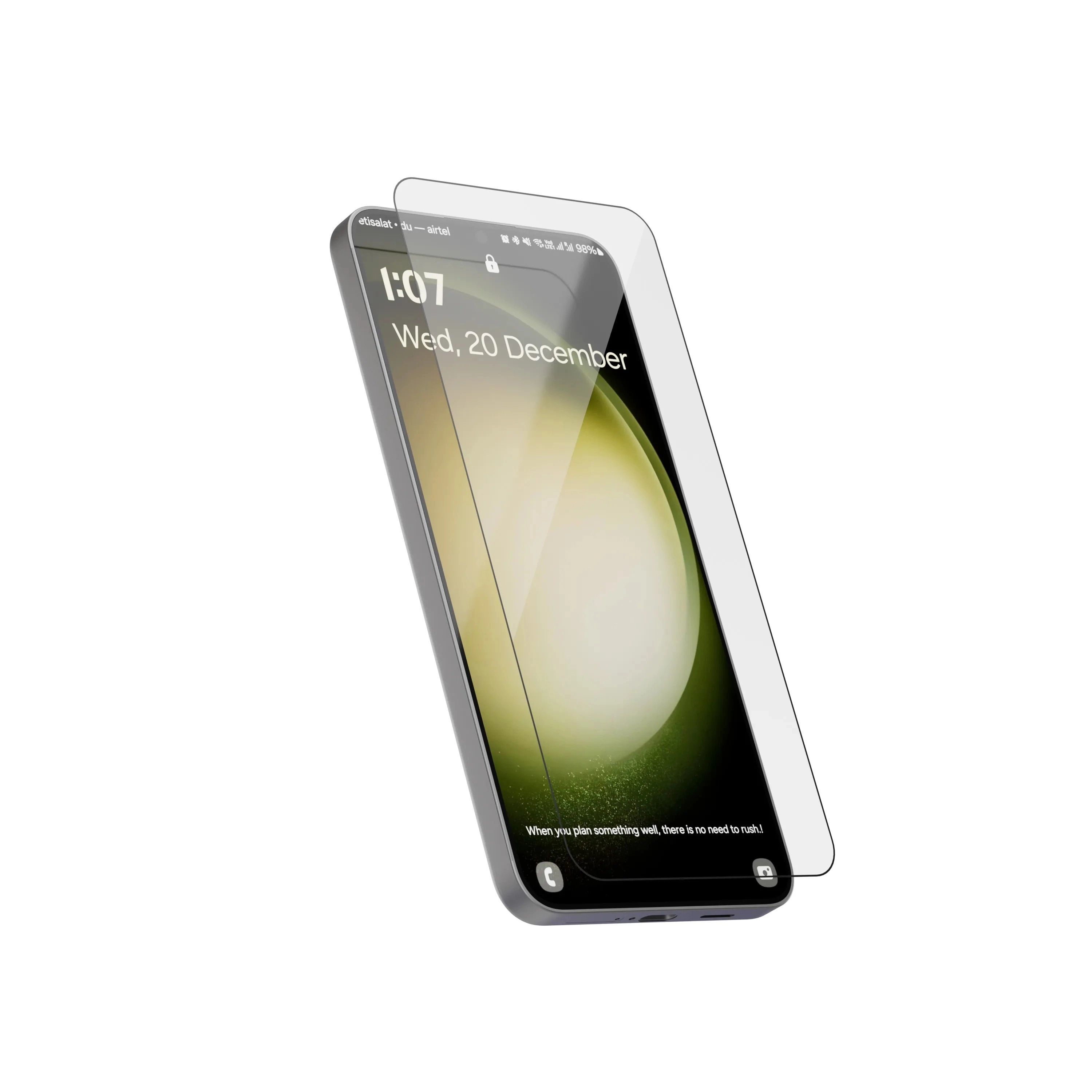 LEVELO 2.5D Silk Print HD Silicon Aluminum Glass Screen Protector for Samsung S24 Plus
