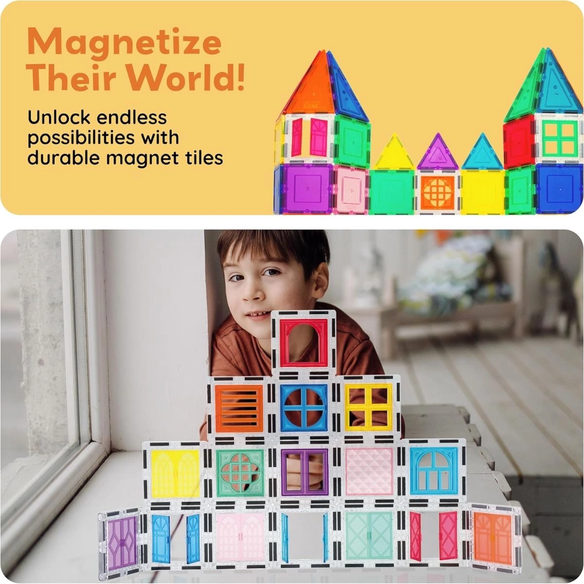 Magnetic Tiles Clip-On Window and Door - 40 pcs