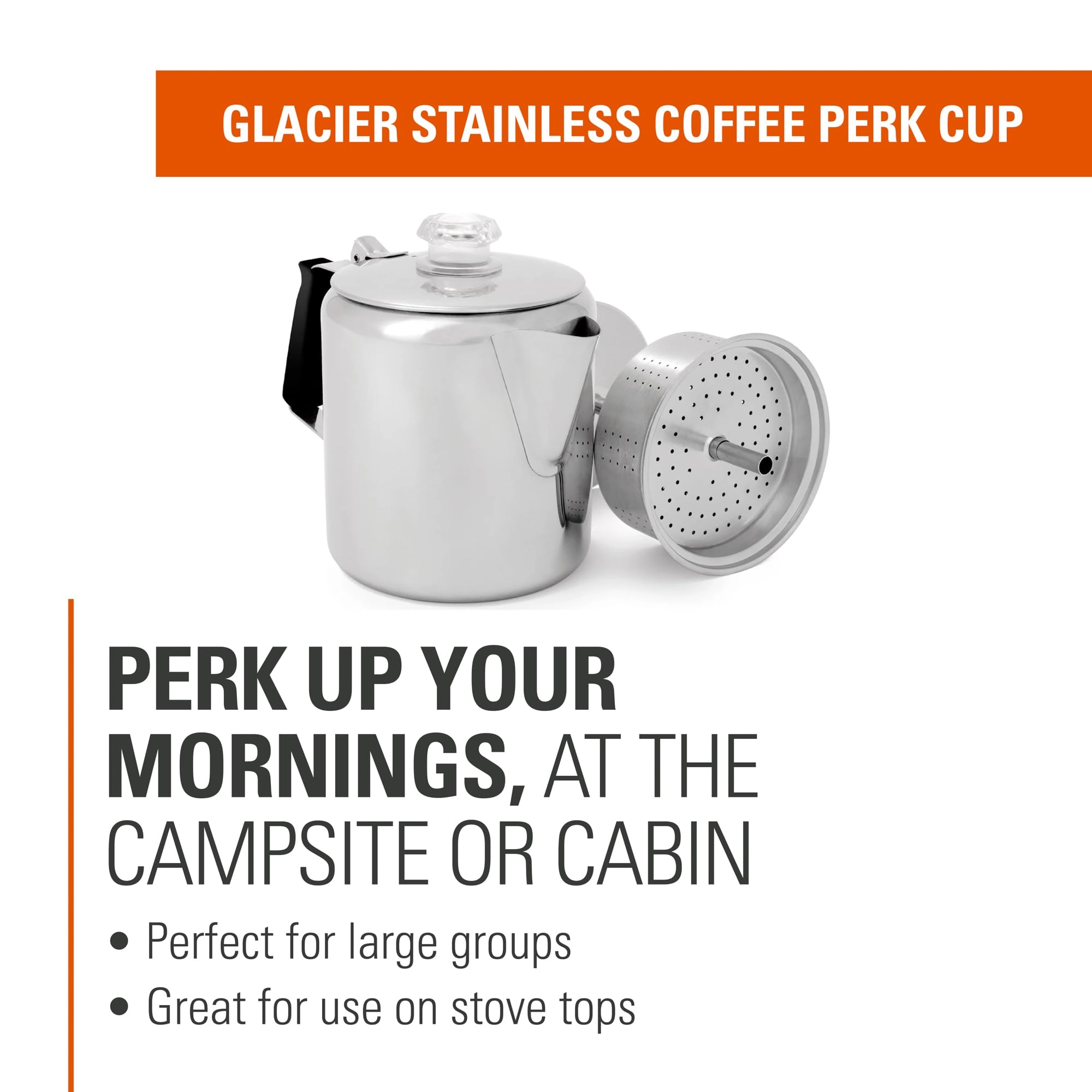 Glacier Stainless Coffee Percolator - 6 Cups