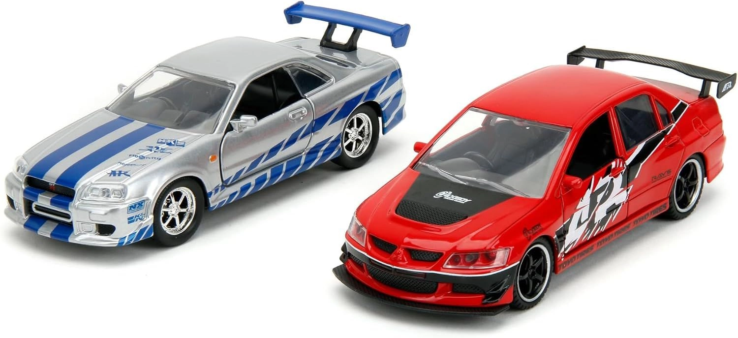 Jada Mitsubishi Lancer Evo IX 1:32 + Nissan Skyline GTR R34 1:32 2 pcs