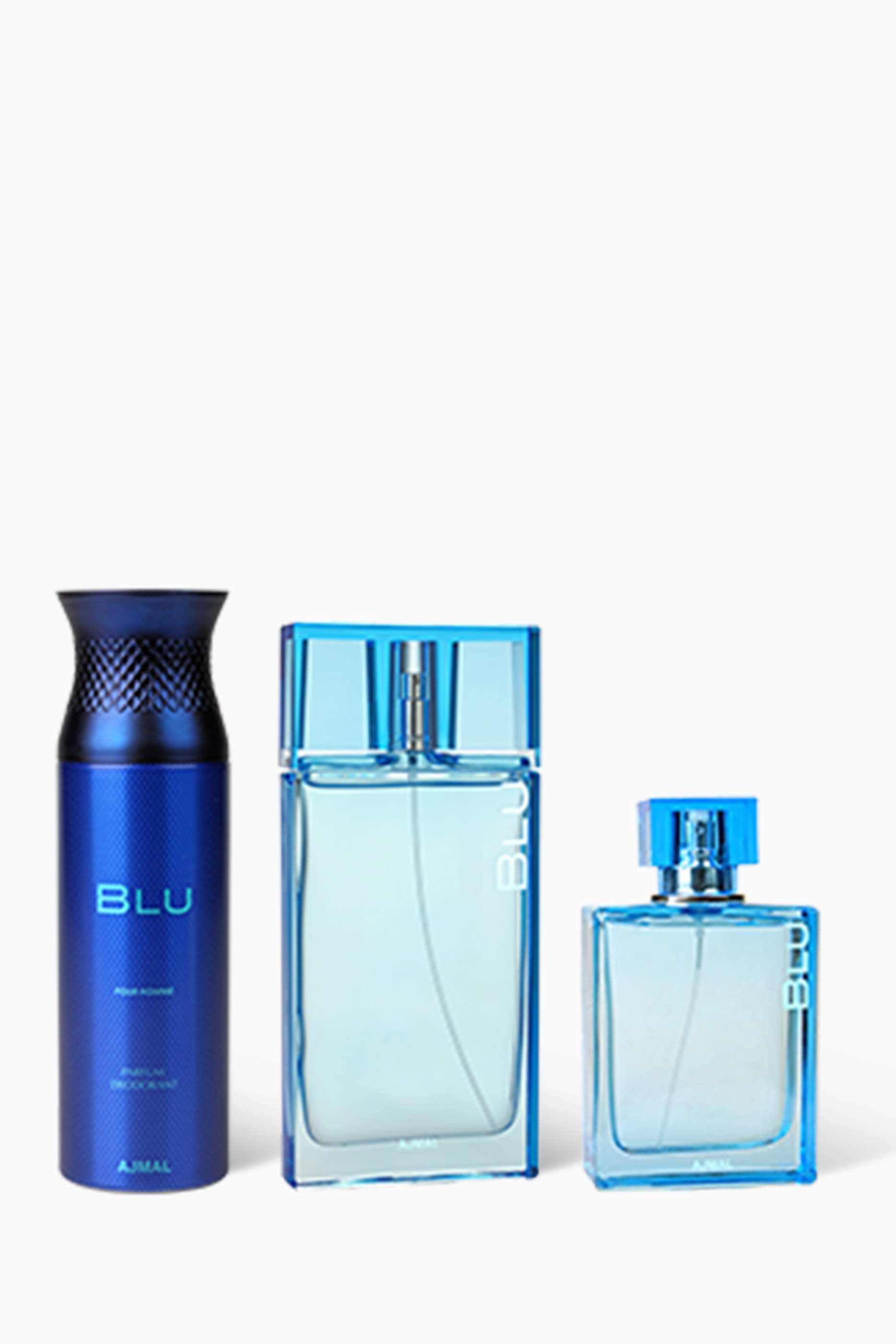 Ajmal Perfumes Blu Eau de Parfum - 90ml + Blu Cologne - 90ml + Blu Deodorant - 200ml