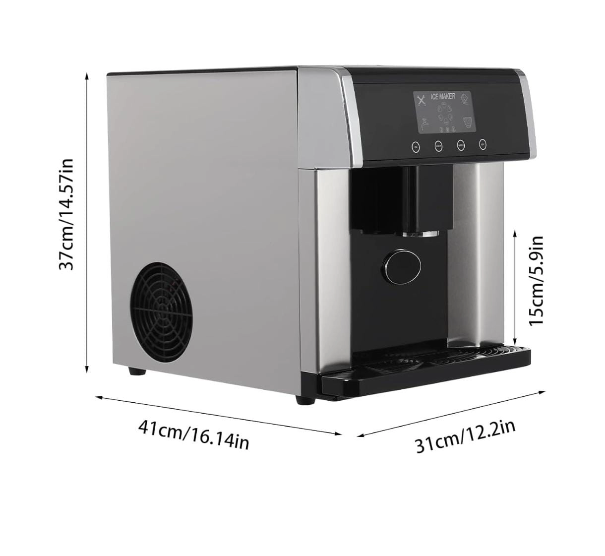 Ice Maker with Water Dispenser - 2-in-1 Countertop Fast Crystal-Clear Ice Making
