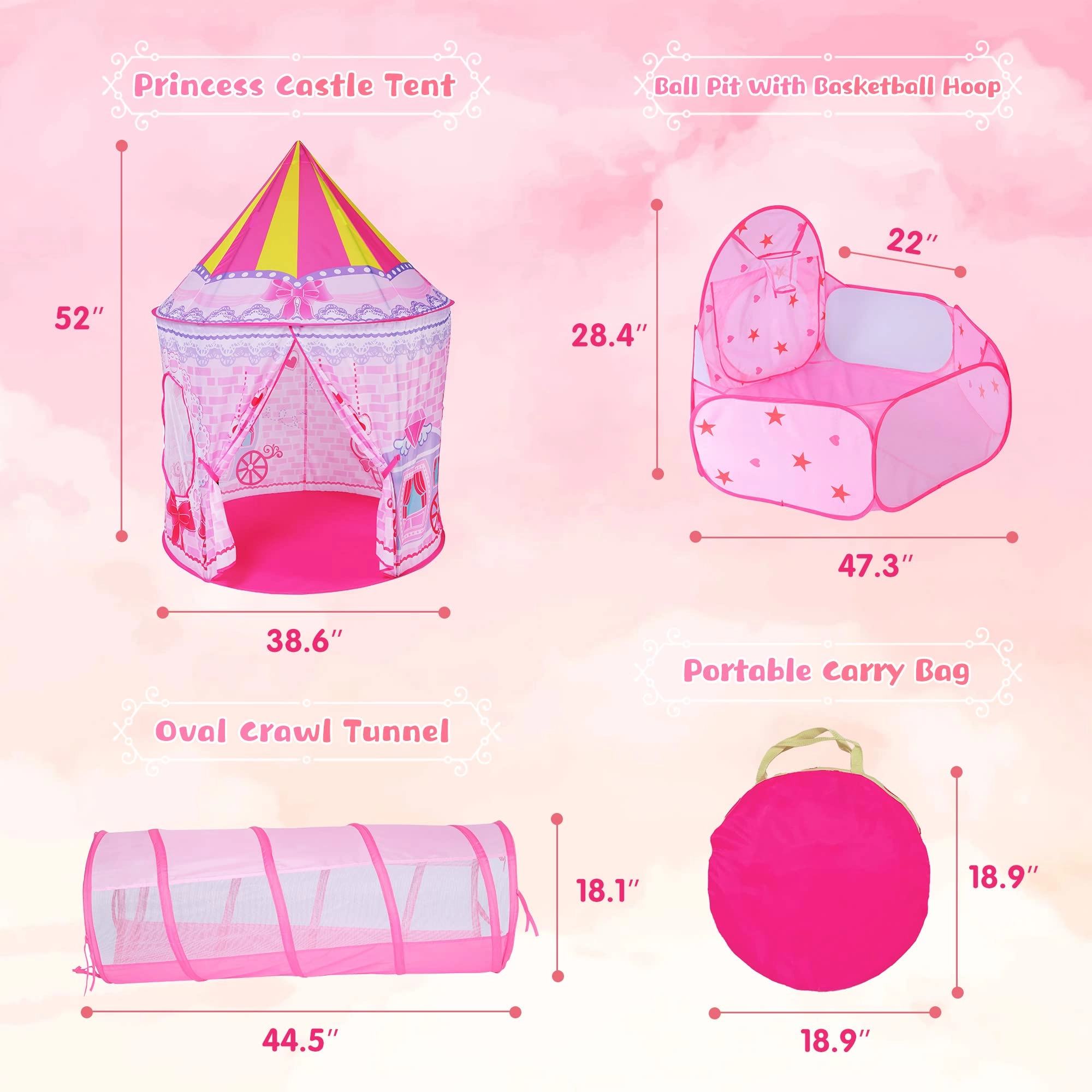 Space Ship Play Tent + Crawl Tunnel + Ball Pit