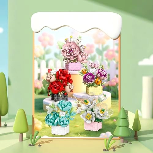 Mini Flower Bouquet Building Set - 1 pcs