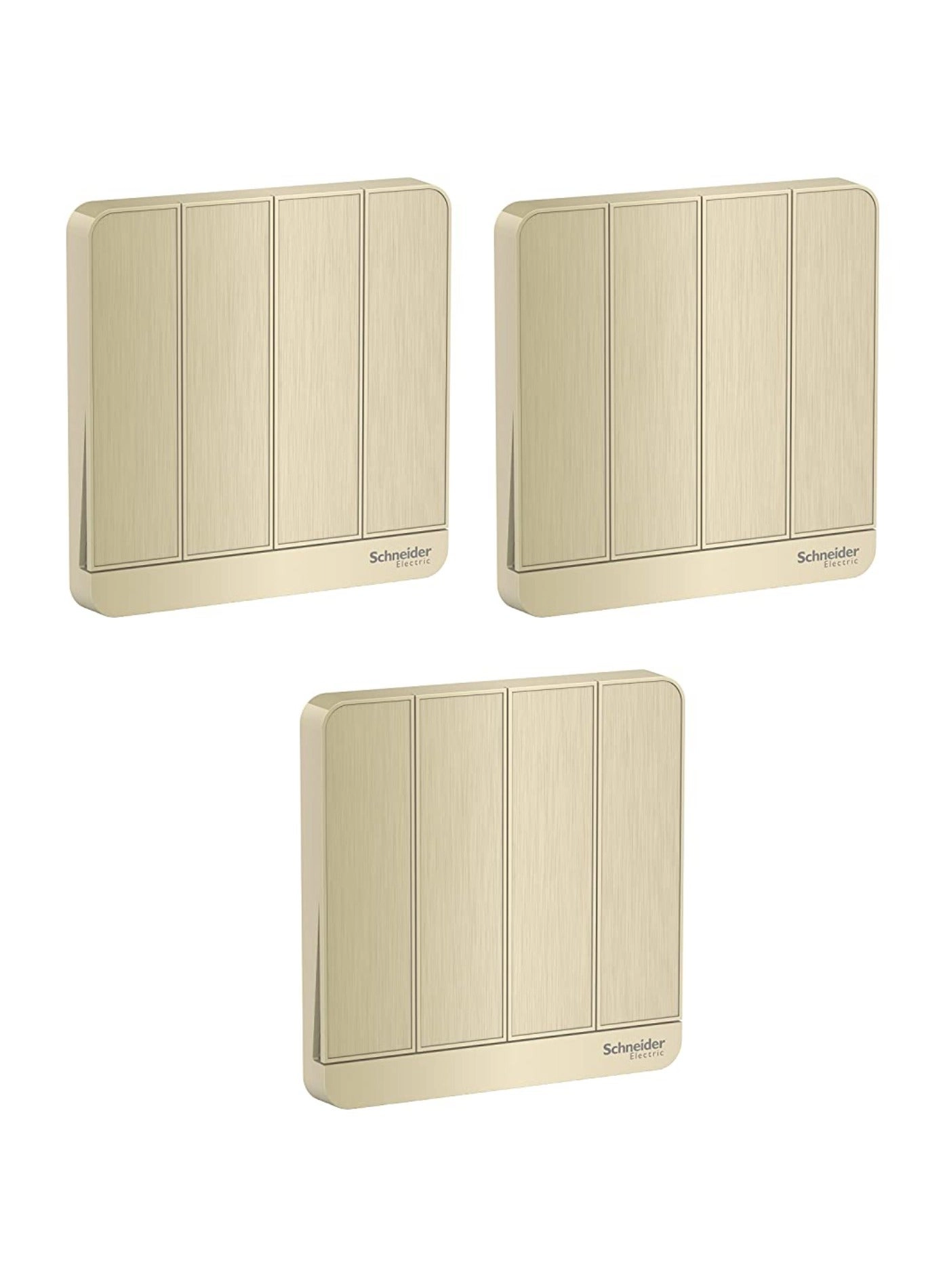 Schneider Electric AvatarOn 16AX 4-Gang 1-Way Switch - 3 pcs